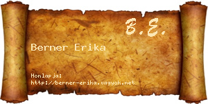 Berner Erika névjegykártya